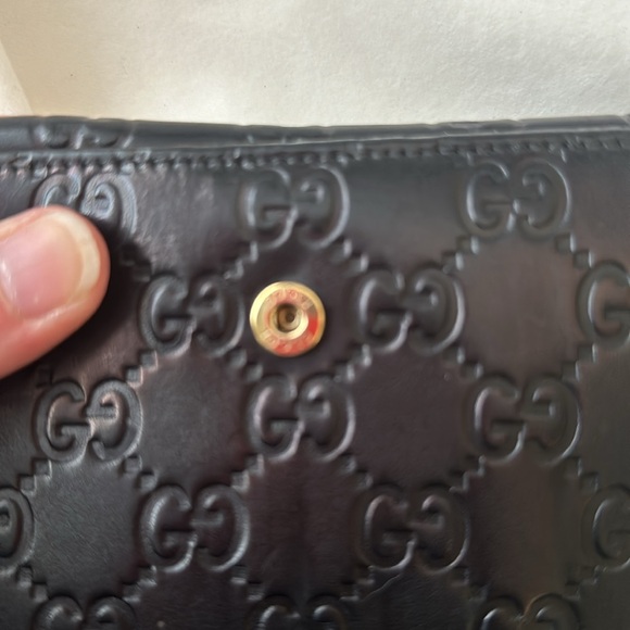 GUCCI 🖤Guccisima Double flap leather wallet Authentic Rare GG Beautiful - Picture 8 of 16